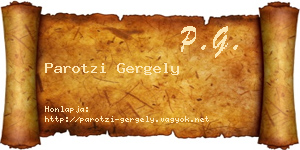 Parotzi Gergely névjegykártya